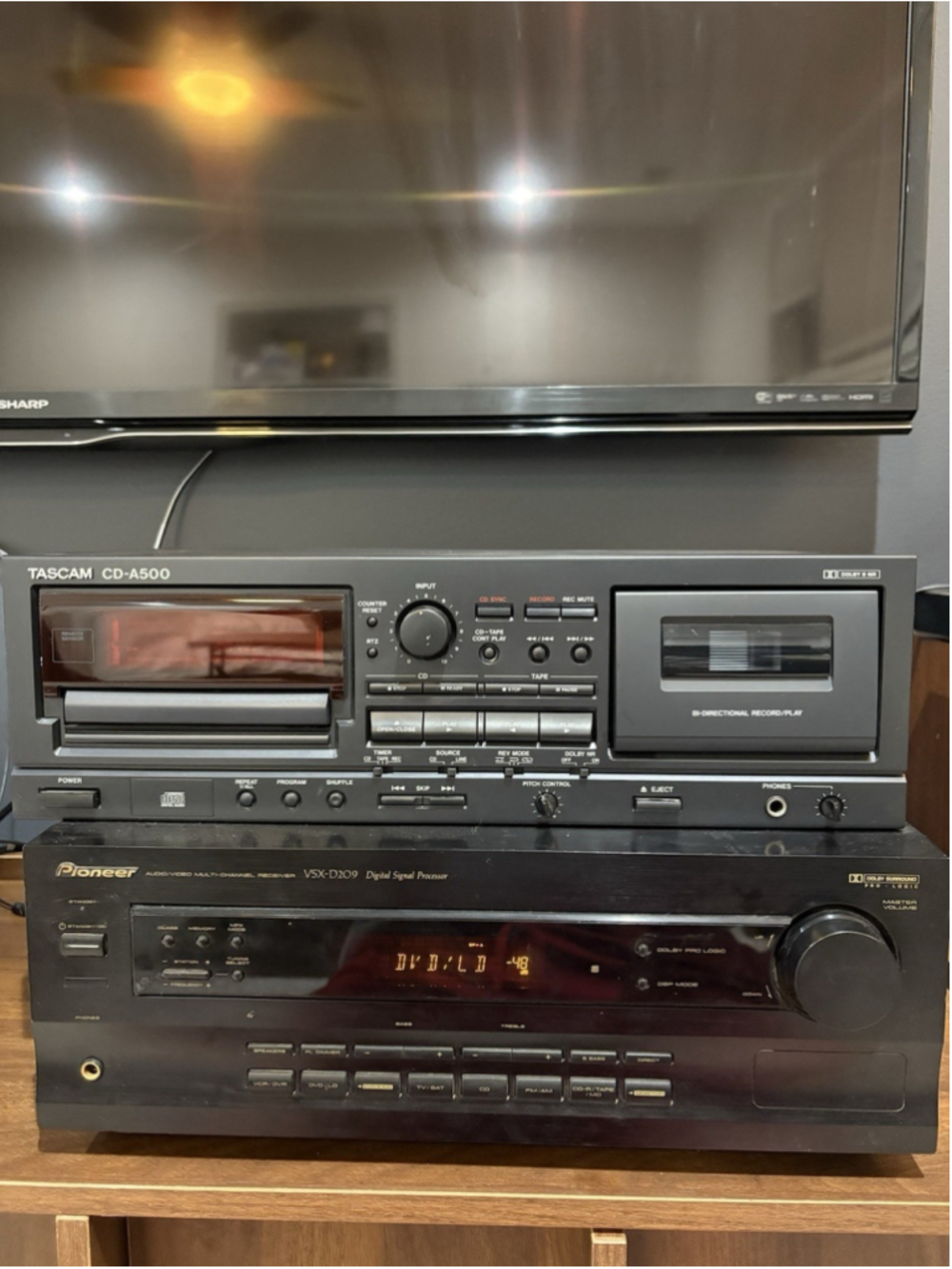 Tascam CD-A500 CD Player Reverse Cassette Deck Tested Working Vintage